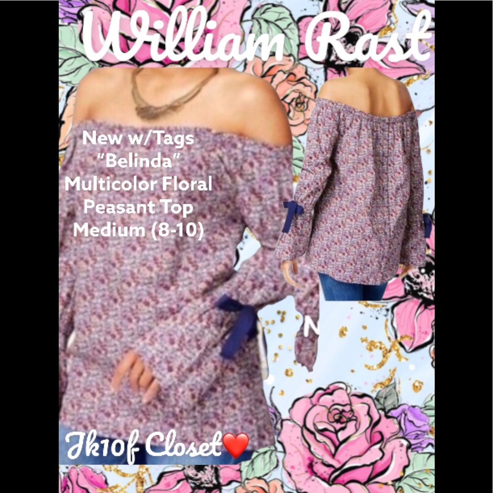 LOWEST🌺 NWT WILLIAM RAST MEDIUM FLORAL TOP